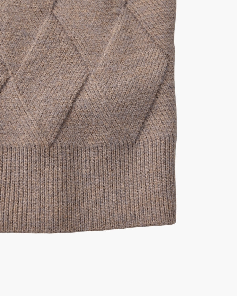 Diamond Knit Crewneck Sweater - Areistore