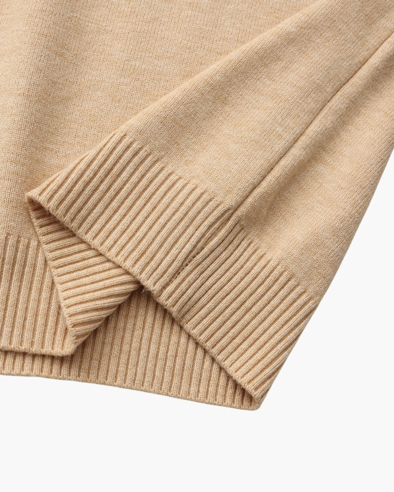 Essential Ribbed Mock Neck Sweater - Areistore