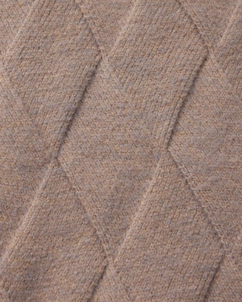 Heritage Diamond Knit Zip Cardigan - Areistore