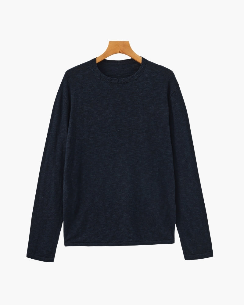 Linen Cotton Essential Crewneck - Areistore