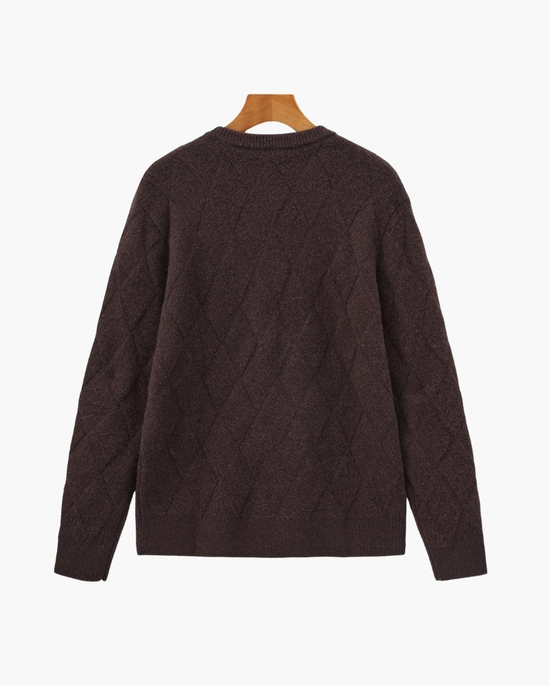 Diamond Knit Crewneck Sweater - Areistore