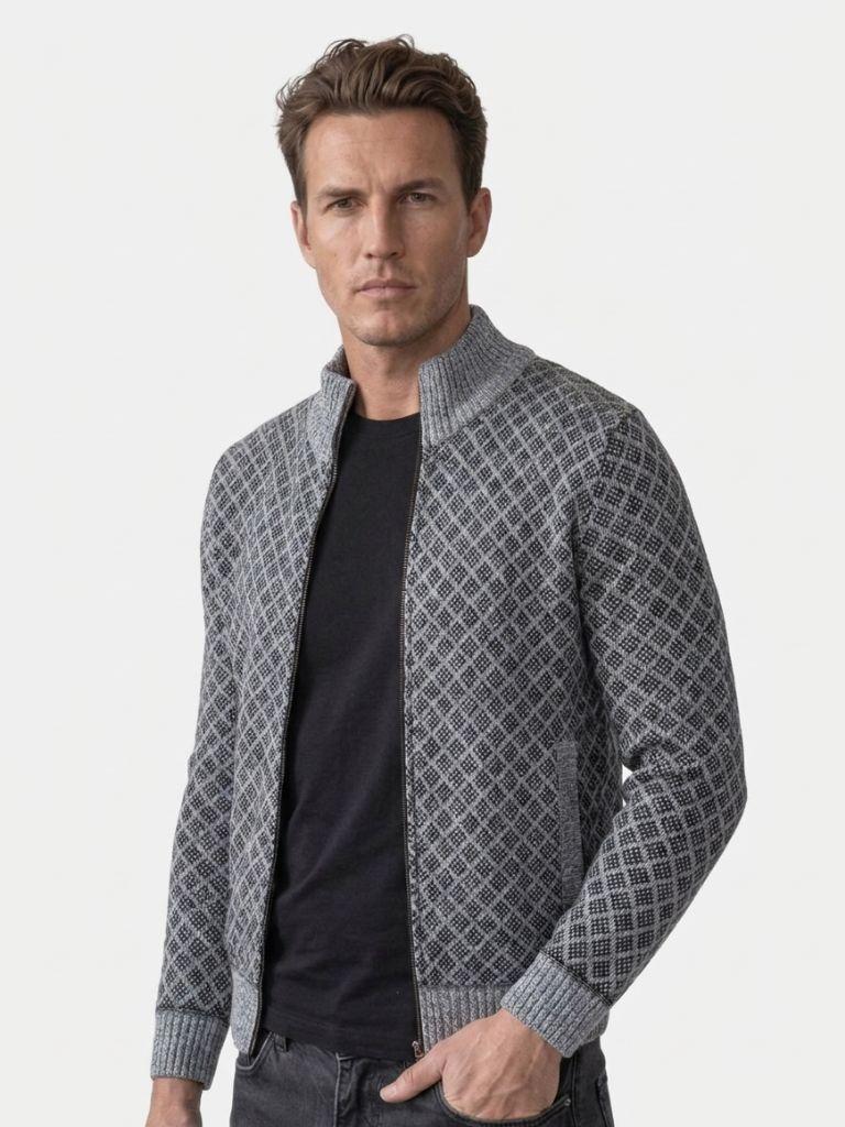 Vintage Jacquard Cardigan - Areistore