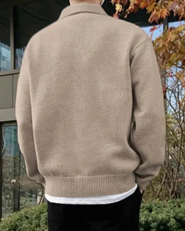Woolen Button Half Zip - Areistore
