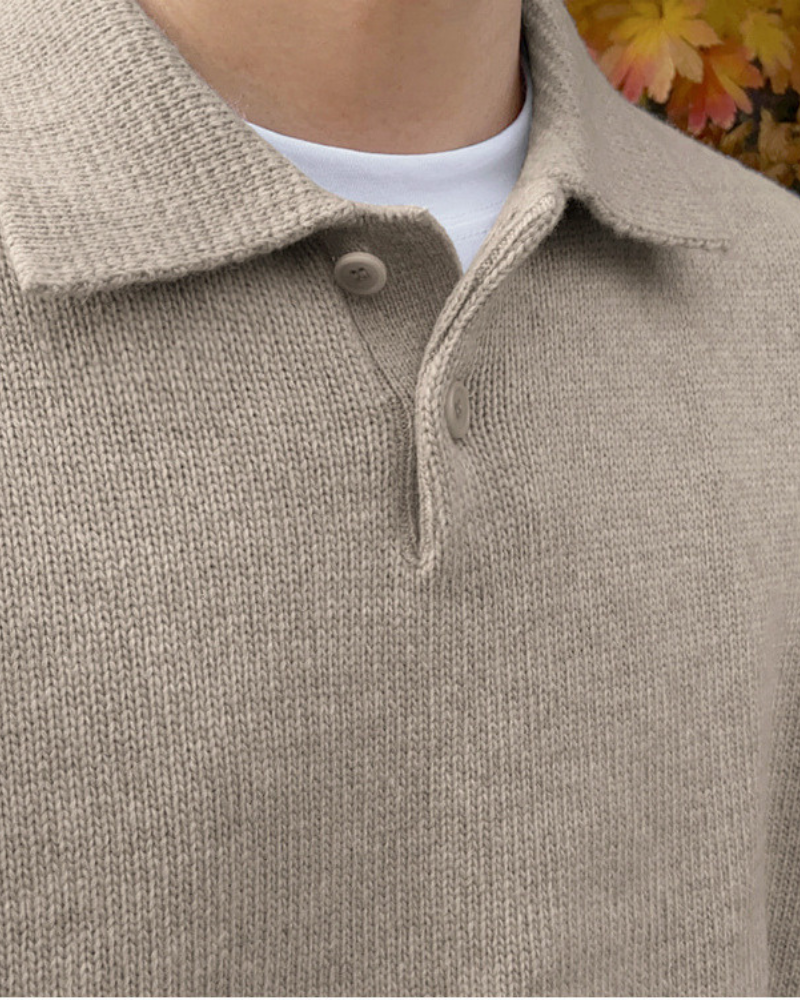 Woolen Button Half Zip - Areistore
