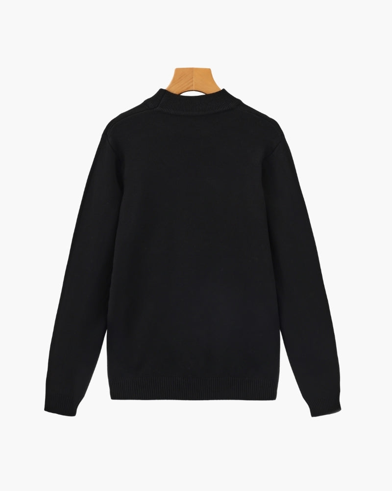 Essential Ribbed Mock Neck Sweater - Areistore