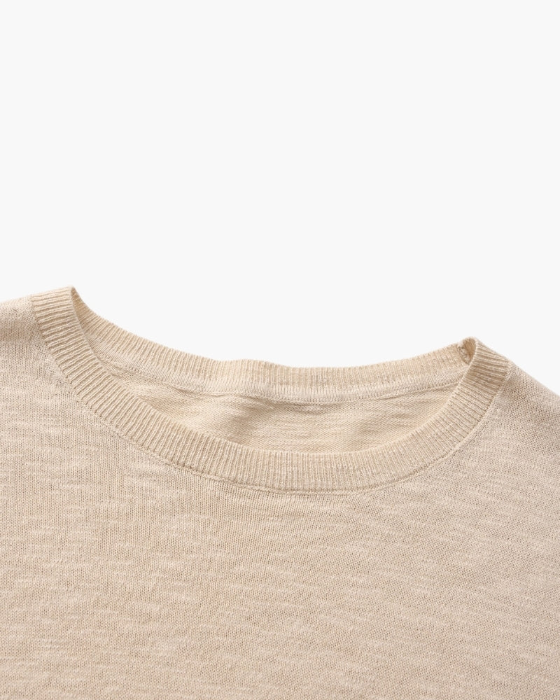 Linen Cotton Essential Crewneck - Areistore