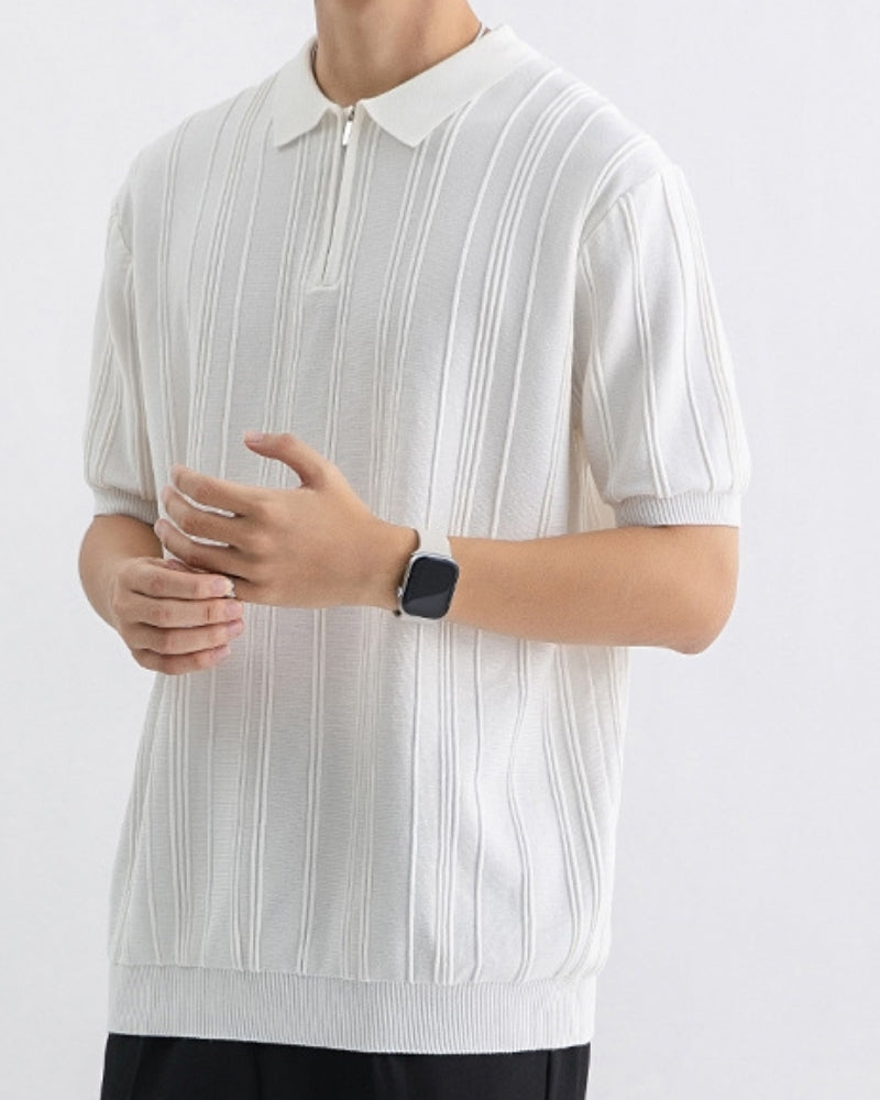 Signature Zip-Up Polo - Areistore