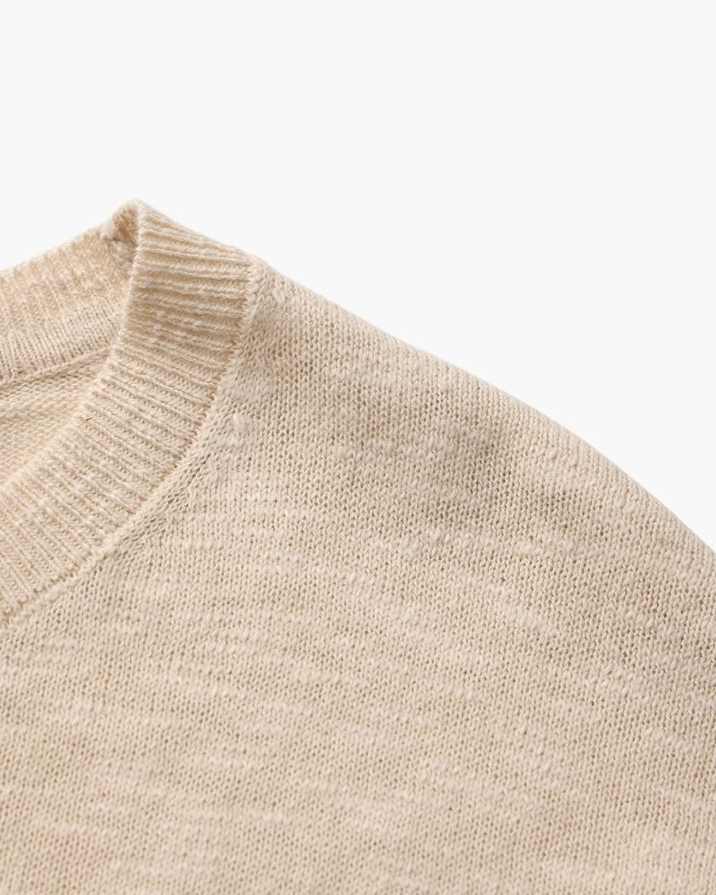 Linen Cotton Essential Crewneck - Areistore