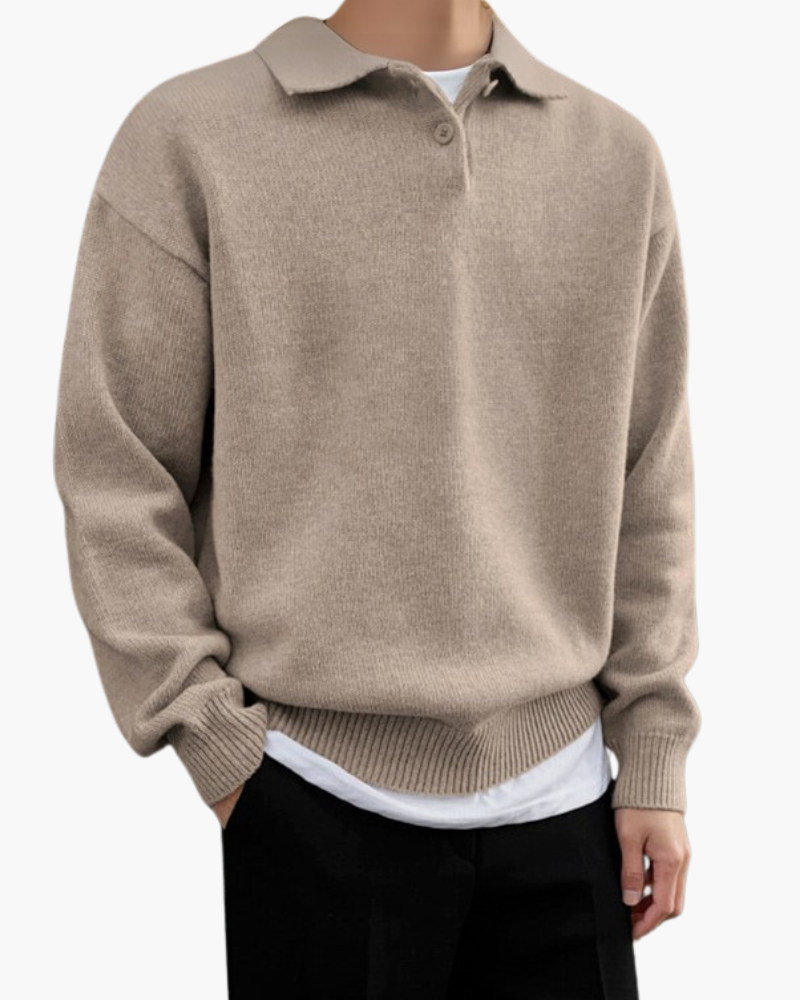 Woolen Button Half Zip - Areistore