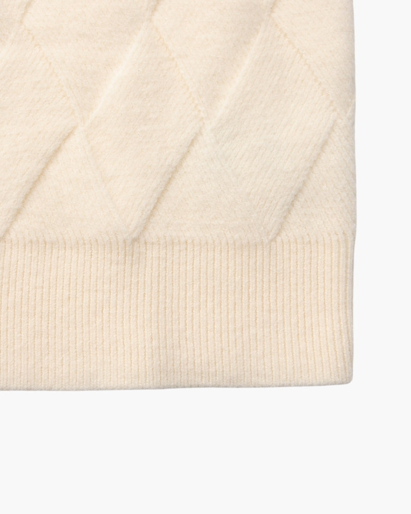 Diamond Knit Crewneck Sweater - Areistore
