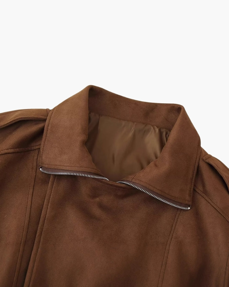 Vintage Suede Drape Jacket - Areistore