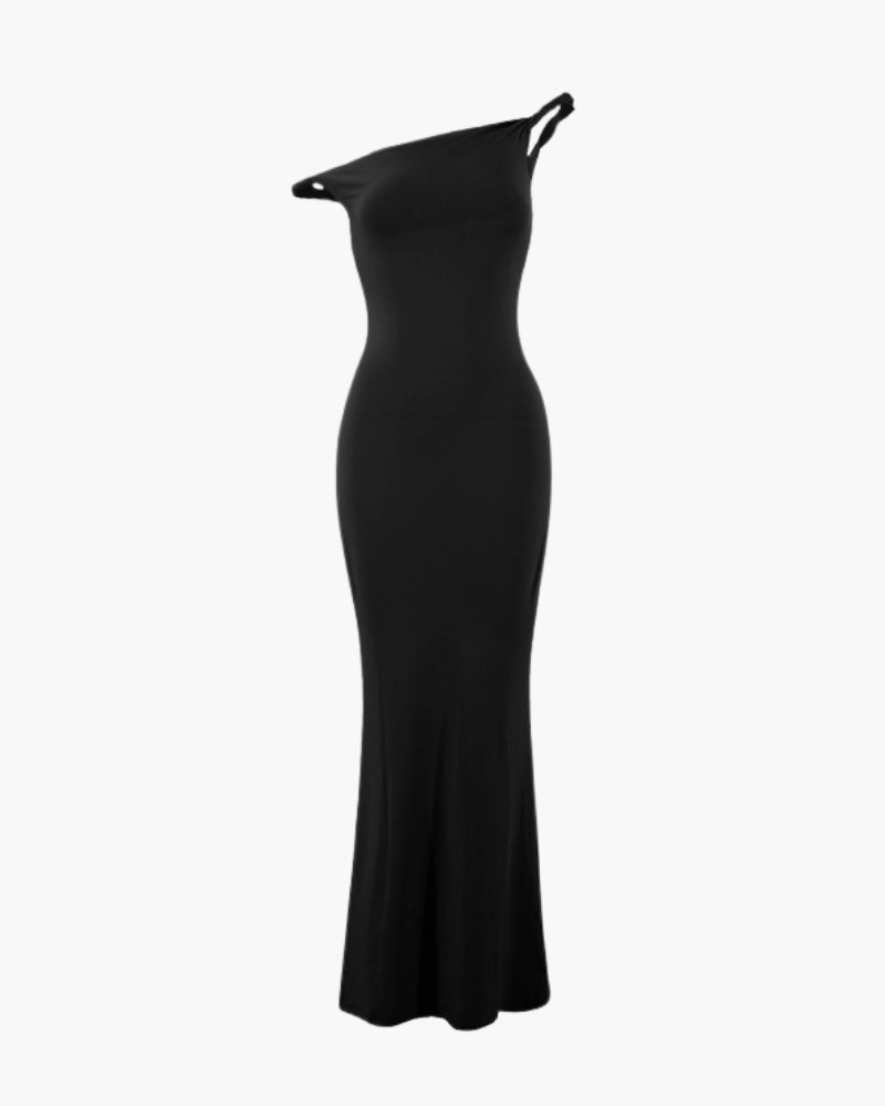 One-Shoulder Bodycon Long Dress - Areistore
