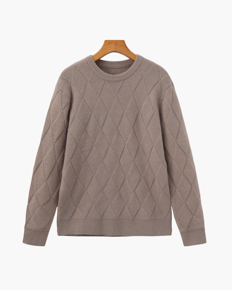 Diamond Knit Crewneck Sweater - Areistore