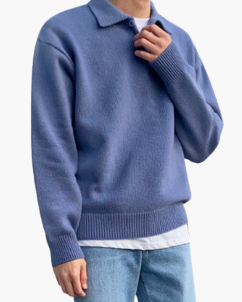 Woolen Button Half Zip - Areistore