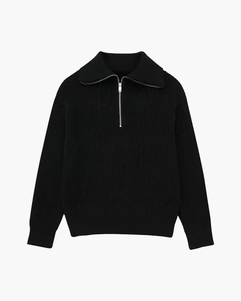 Striped Zip Up Sweater - Areistore