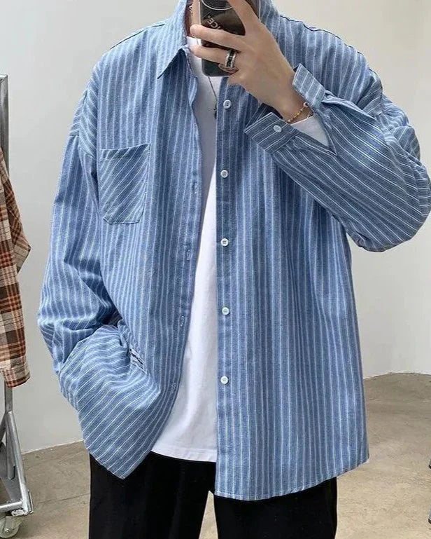 Oversized Striped Shirt - Areistore