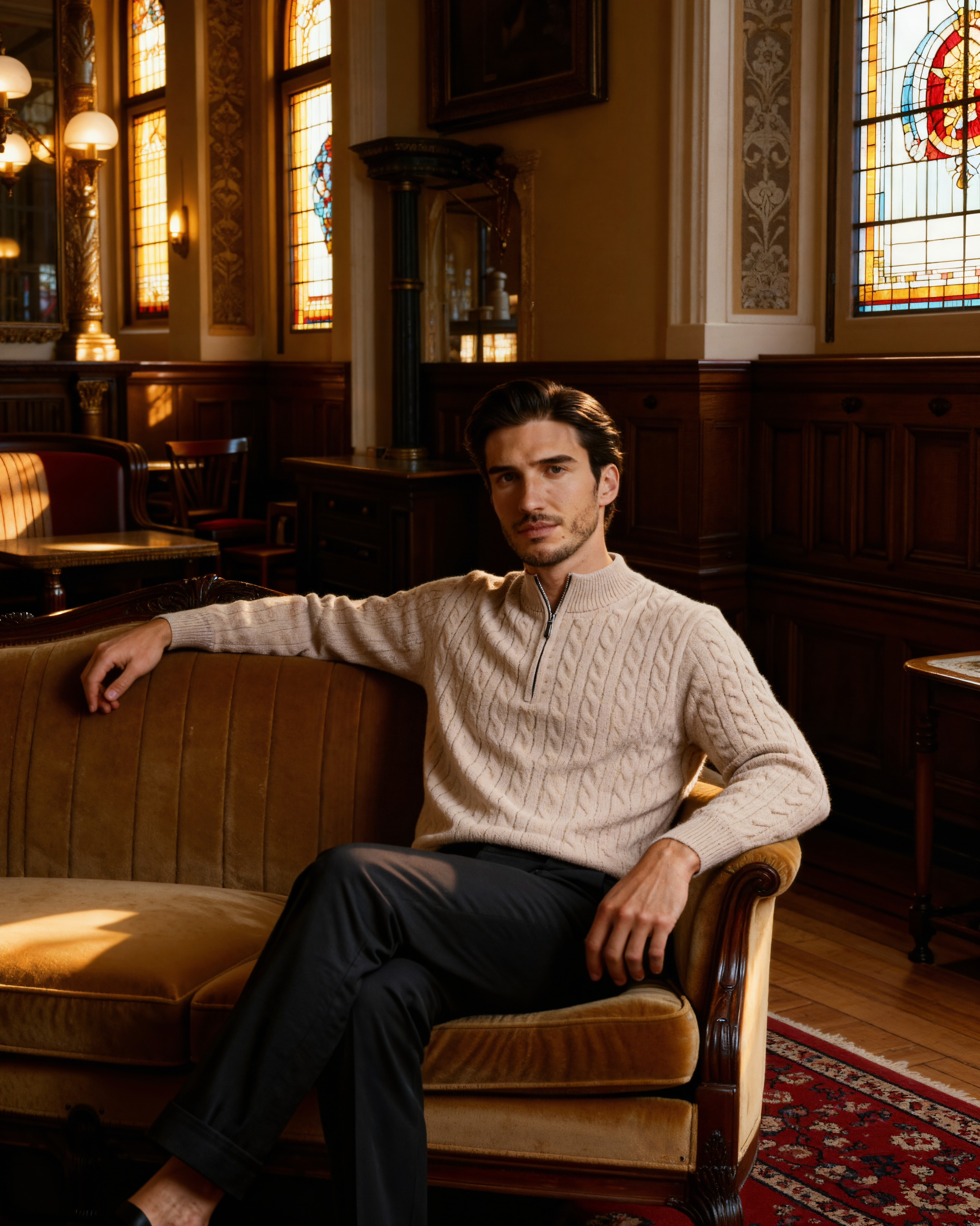 100% Cashmere Woven Half Zip - Areistore