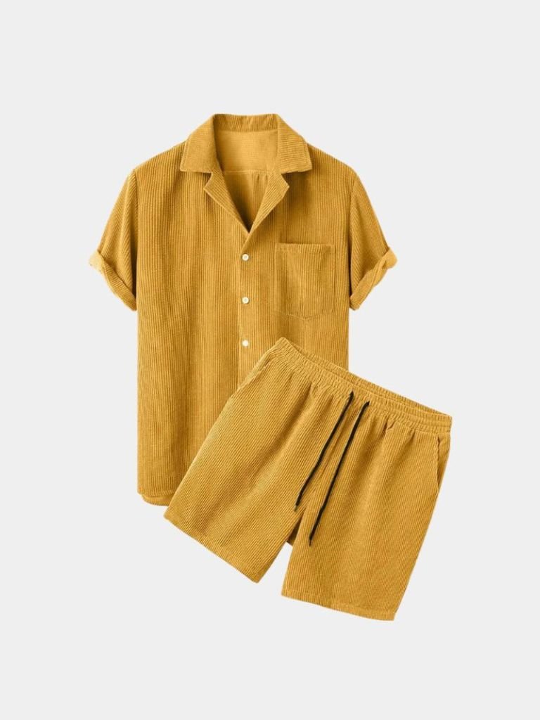Summer Corduroy Set Shorts and Shirt - Areistore