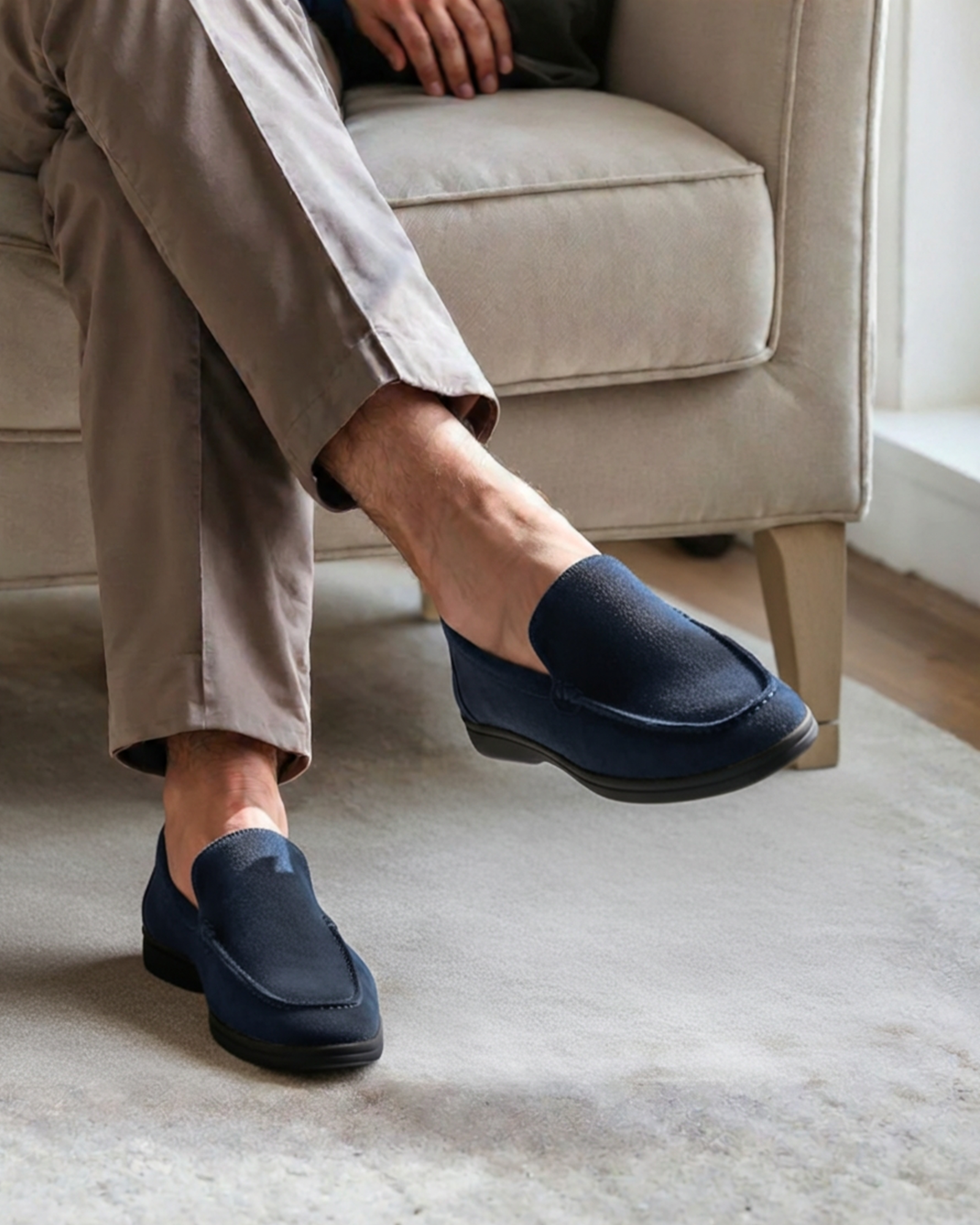 Premium Suede Loafers - Black Soles - Areistore