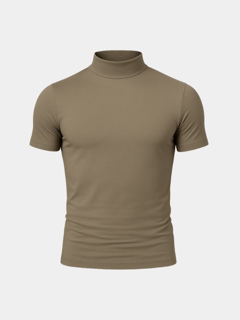 Solid Casual Turtle Neck T-Shirt - Areistore