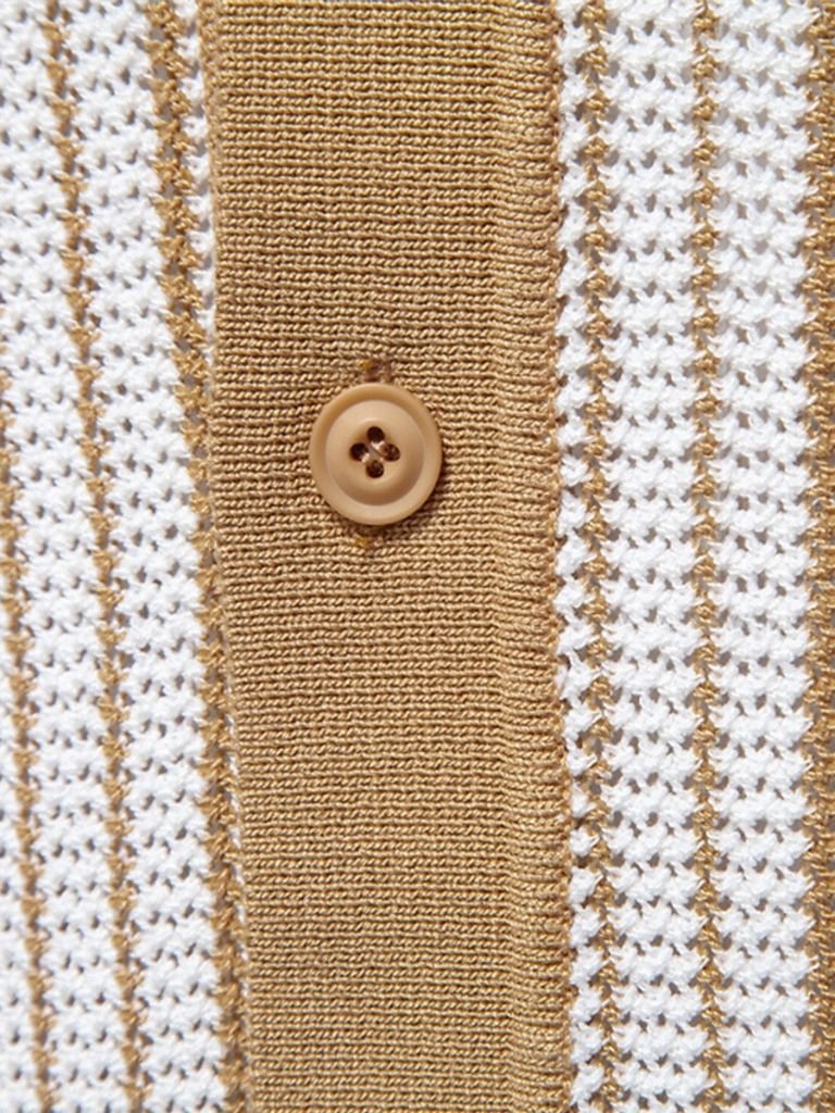 Striped Knit Polo Shirt - Areistore