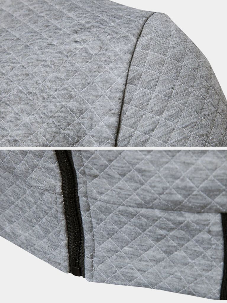 Textured Casual Bomber Jacket - Areistore