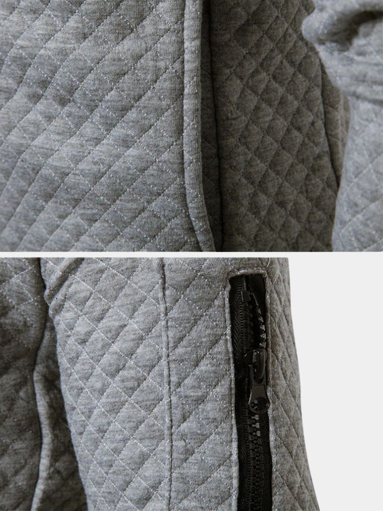 Textured Casual Bomber Jacket - Areistore