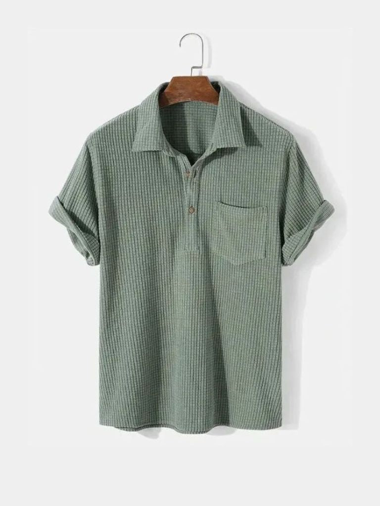 Textured Short Sleeve Shirt - Areistore