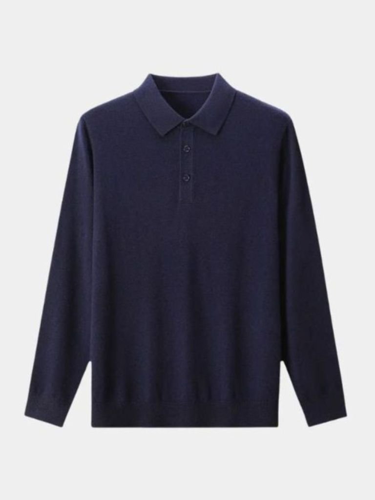 Wool Knit Button Up Polo Pullover - Areistore