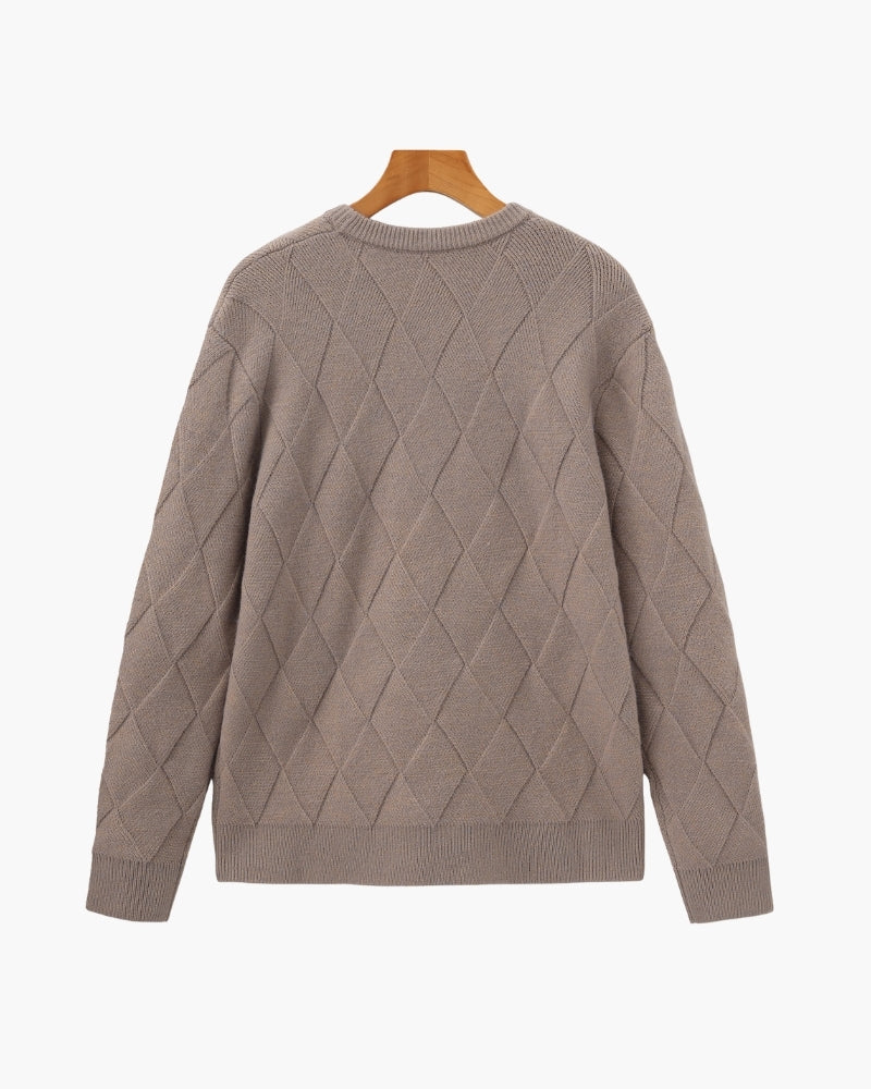 Diamond Knit Crewneck Sweater - Areistore