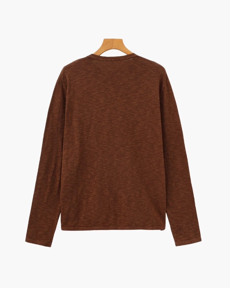 Linen Cotton Essential Crewneck - Areistore