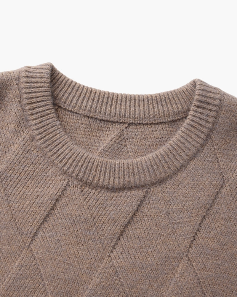 Diamond Knit Crewneck Sweater - Areistore