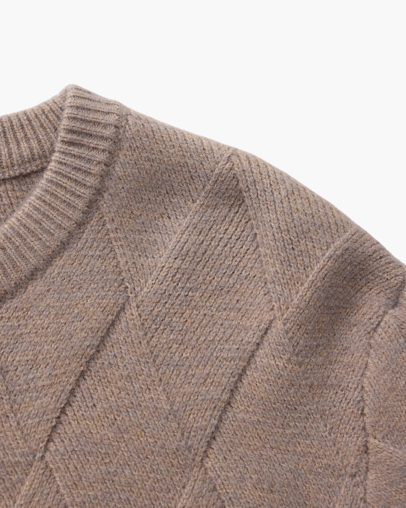 Diamond Knit Crewneck Sweater - Areistore