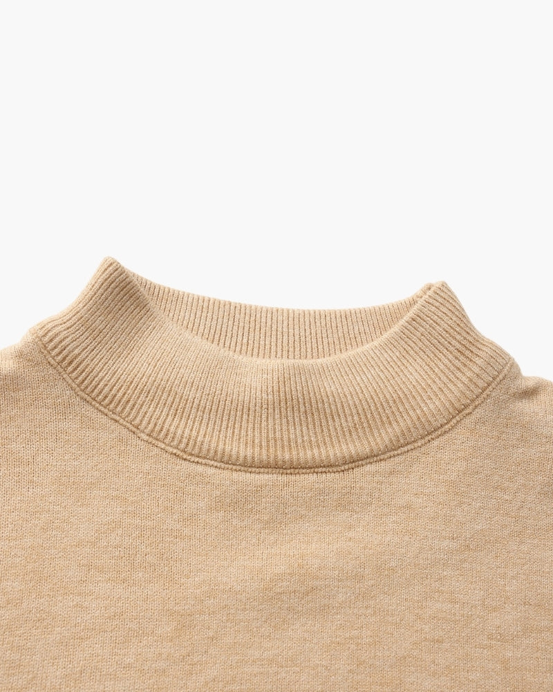 Essential Ribbed Mock Neck Sweater - Areistore