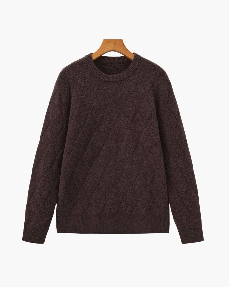 Diamond Knit Crewneck Sweater - Areistore