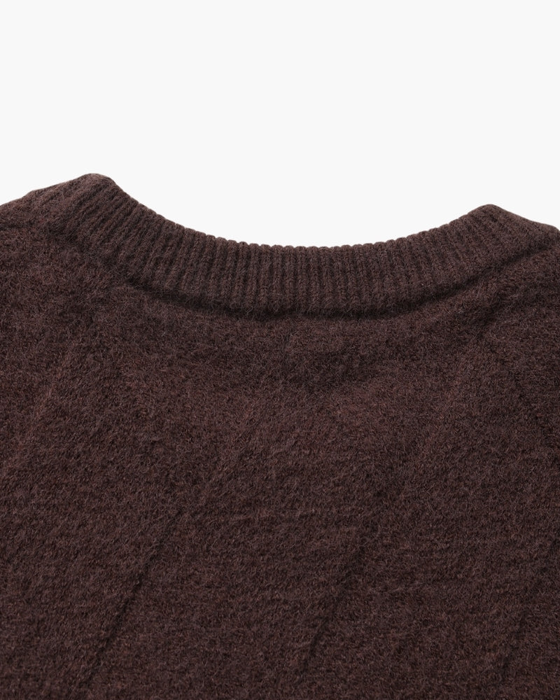 Diamond Knit Crewneck Sweater - Areistore
