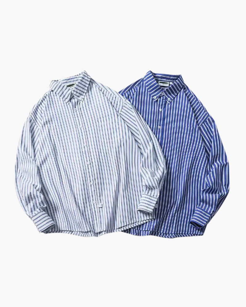 Oversized Striped Shirt - Areistore