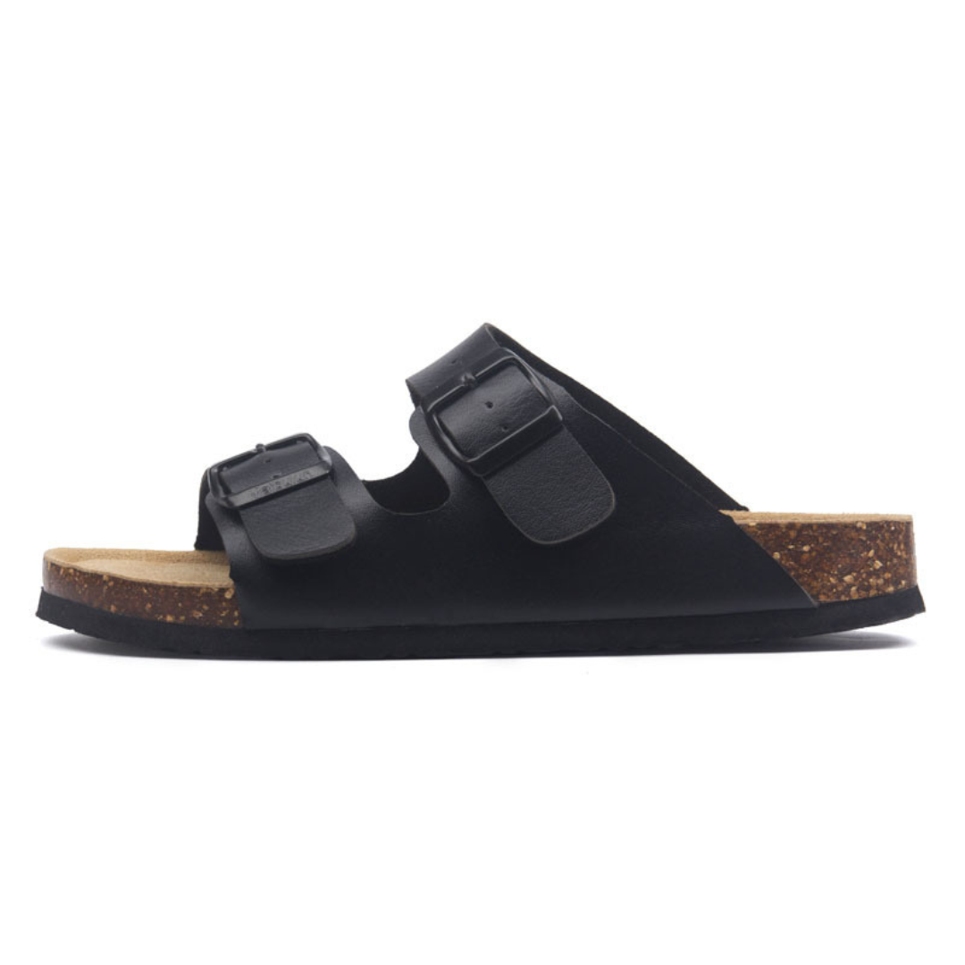 Leather Birken Sandal - Black | Areistore