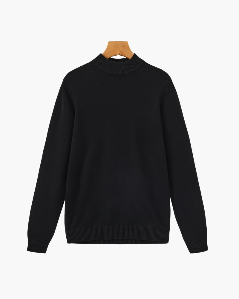 Essential Ribbed Mock Neck Sweater - Areistore