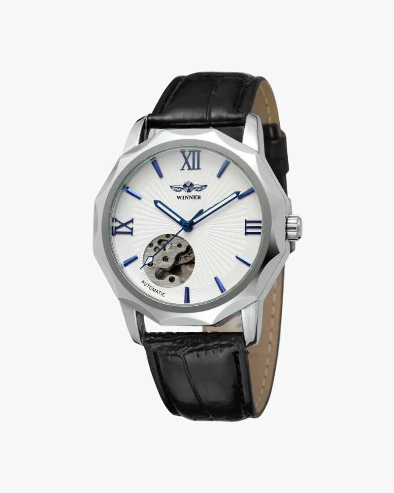 Classic Skeleton Dial Steel Watch - Areistore