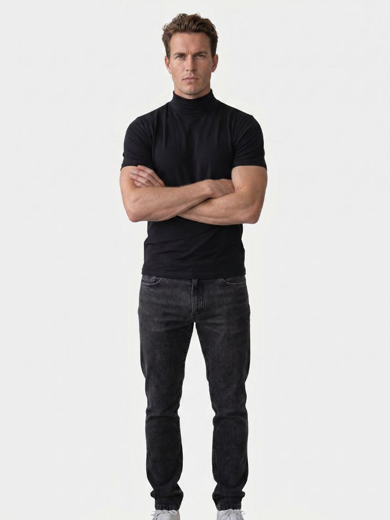 Solid Casual Turtle Neck T-Shirt - Areistore