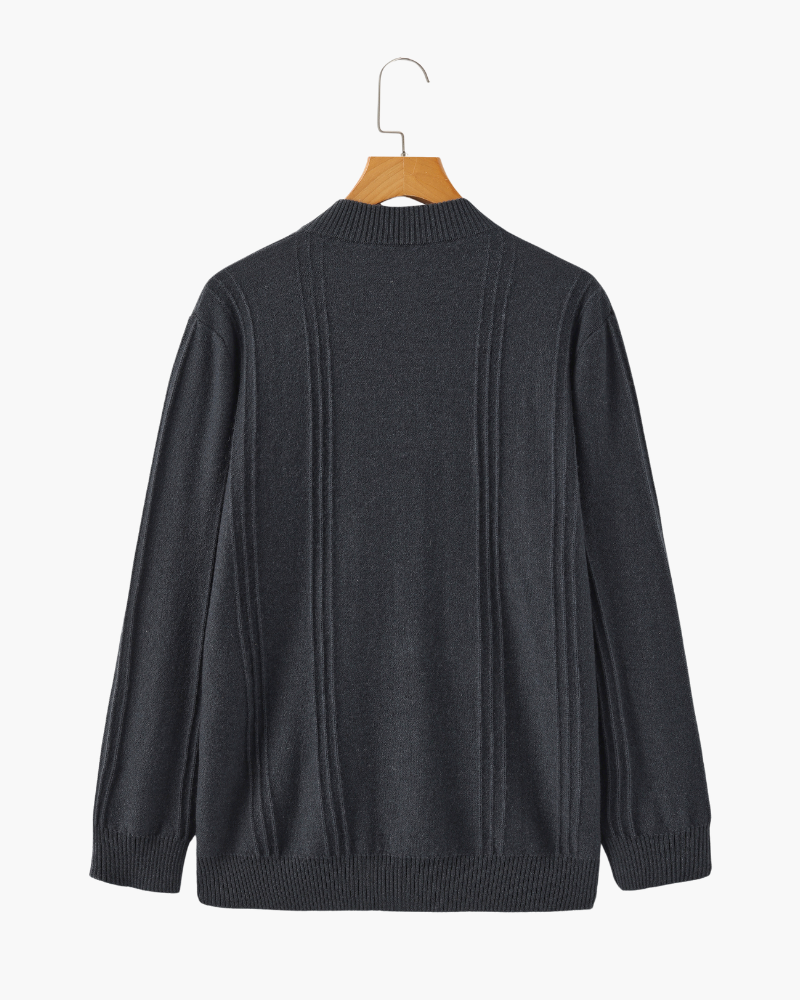 100% Cashmere Ribbed Half Zip - Areistore