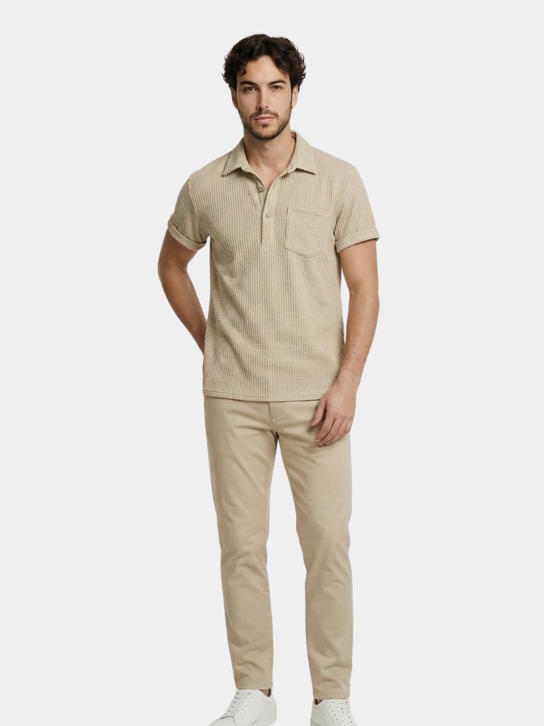 Textured Short Sleeve Shirt - Areistore