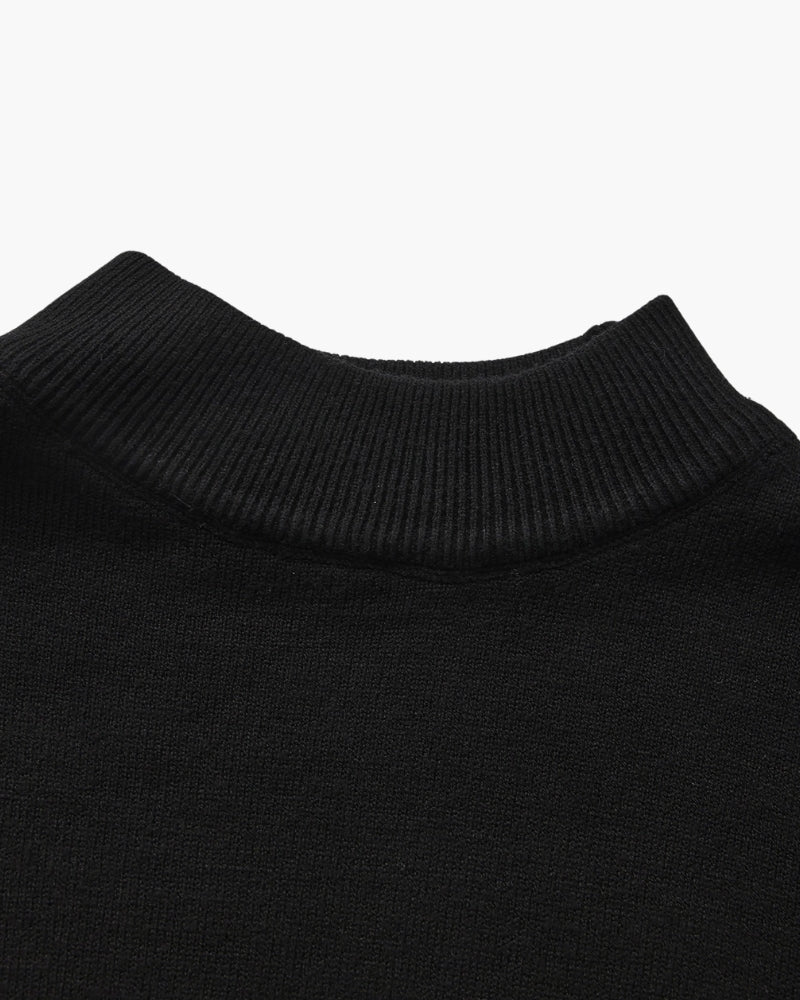Essential Ribbed Mock Neck Sweater - Areistore