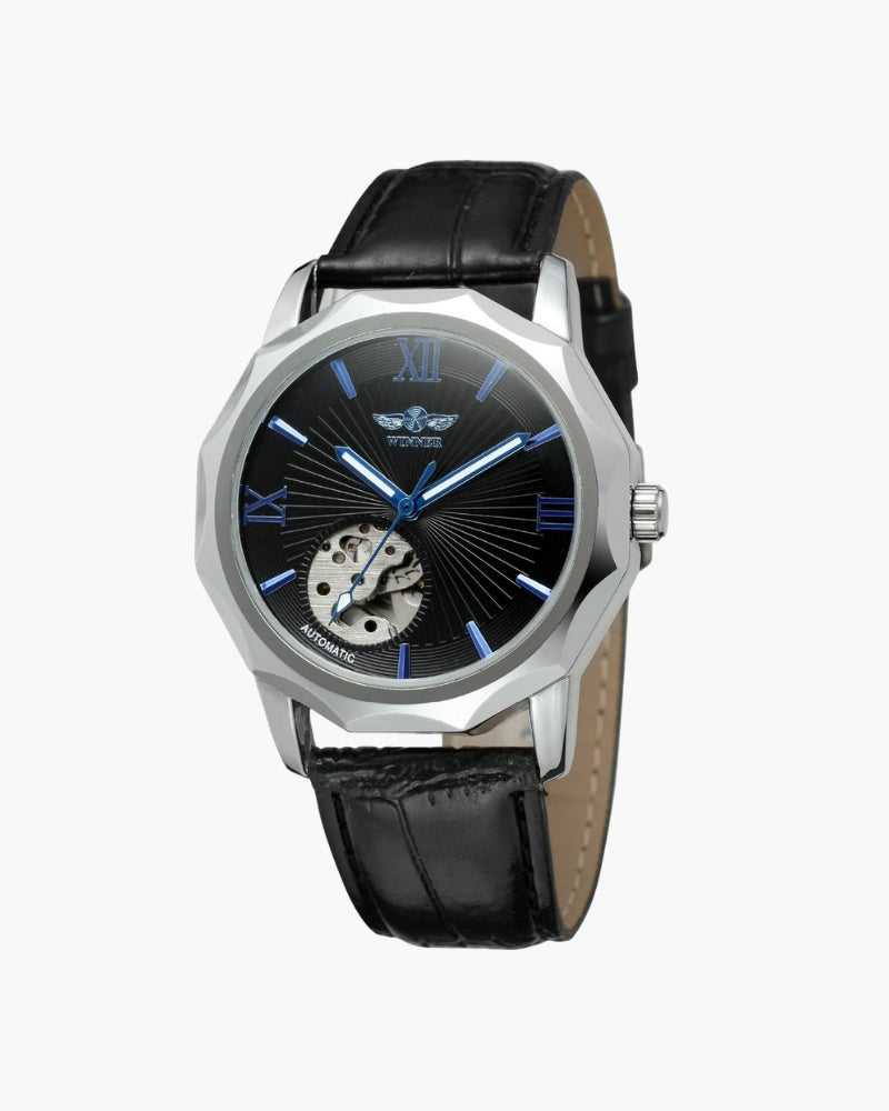 Classic Skeleton Dial Steel Watch - Areistore