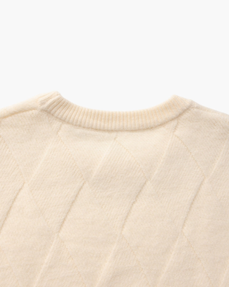 Diamond Knit Crewneck Sweater - Areistore