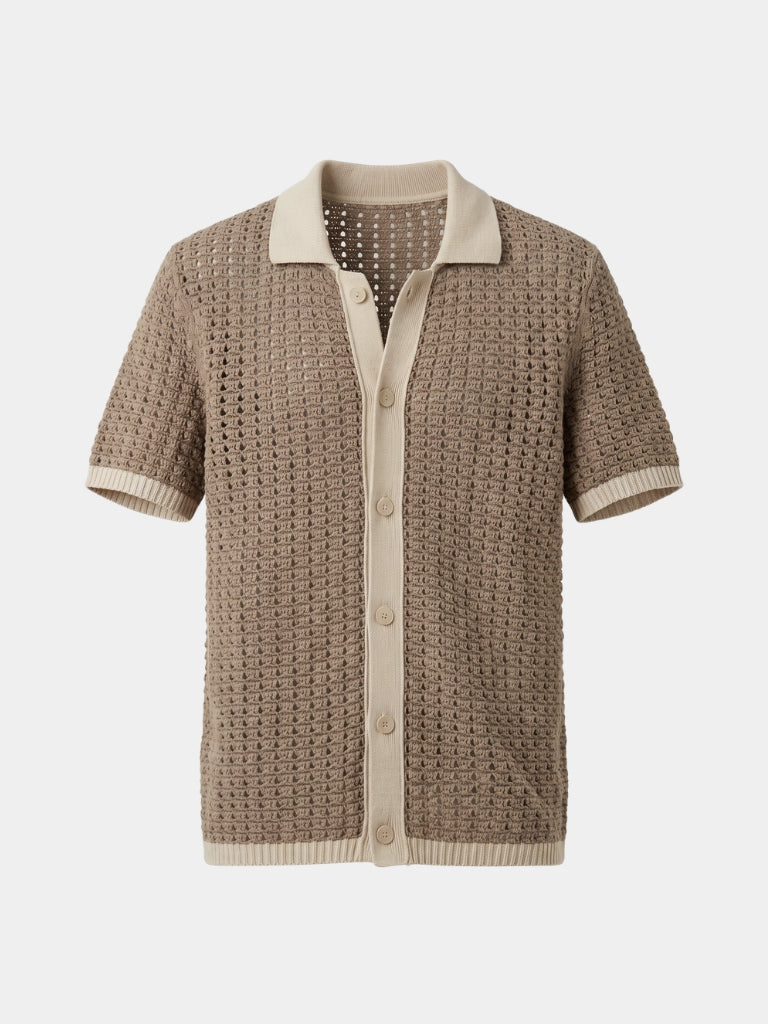 Structured Panel Resort Shirt - Areistore