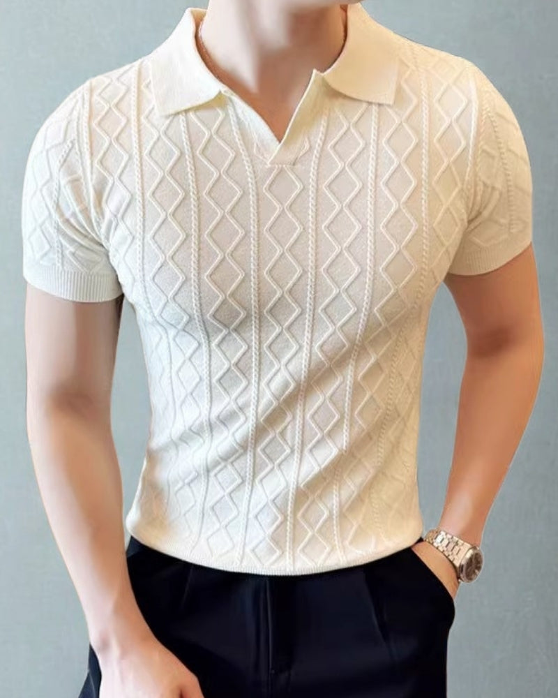 Signature Textured Knit Polo - Areistore