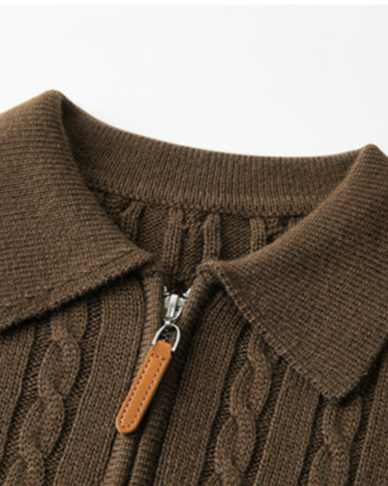 100% Premium Wool Zip Up - Areistore