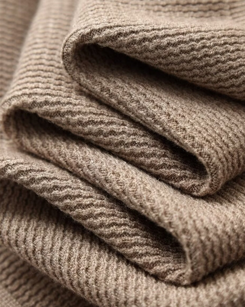 Textured Knit Polo Sweater - Areistore